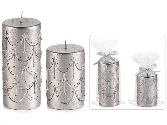 Set 2 Candele Argento