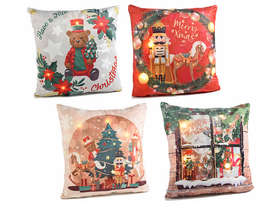 Cuscino imbottito vellutato "Vintage Xmas"